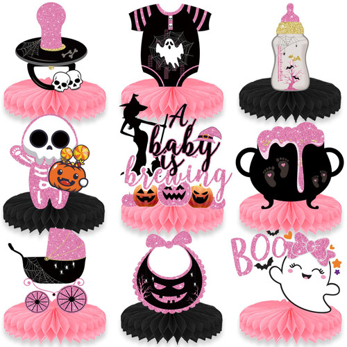 Halloween Baby Shower Decorations for Girl A Baby is Brewing Baby Shower Decorations Pink Halloween Baby Shower Centerpieces for Halloween Baby Shower Party Decorations, 9pcs Halloween Baby Shower Decorations for Girl A Baby is Brewing Baby Shower Decorations Pink Halloween Baby Shower Centerpieces for Halloween Baby Shower Party Decorations, 9pcs