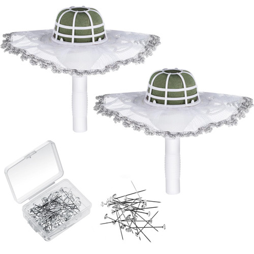 Sliner 2 Pcs Bridal Handle Bouquet Holders Foam Floral Cascading Bouquet Holder for Artificial Flowers Wedding Bouquet Supplies Arrangement Foam Accessories for Fresh Artificial Flower