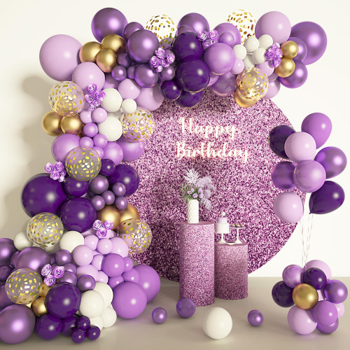 Amandir 150Pcs Purple Balloons Garland Arch Kit, Light Pastel Purple Gold White Balloons Confetti Latex Metallic Balloons for Women Birthday Baby Shower Wedding Party Decorations Supplies Amandir 150Pcs Purple Balloons Garland Arch Kit, Light Pastel Purple Gold White Balloons Confetti Latex Metallic Balloons for Women Birthday Baby Shower Wedding Party Decorations Supplies