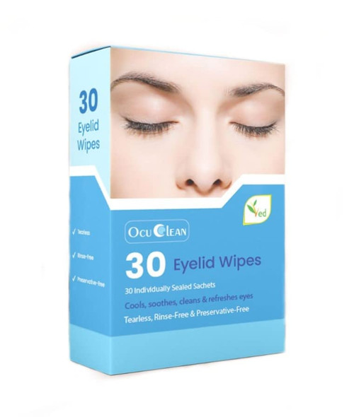 Ved Eyelid Wipes for Periocular Treatment in Adults and Children.Safe & Natural For Lashes and Eyelids, Pack of 30 Pre-moistened Sterile Wipes