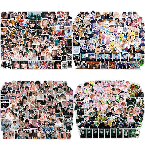 Kpop Stray Kids 380 Pcs Stickers Vinyl Laptop Lugguage Sticker Pack for Phone, Water Bottle, Laptop, SKZ Fans Decoration Gifts Kpop Stray Kids 380 Pcs Stickers Vinyl Laptop Lugguage Sticker Pack for Phone, Water Bottle, Laptop, SKZ Fans Decoration Gifts