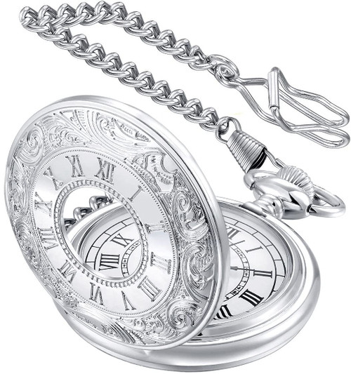 LYMFHCH Vintage Pocket Watch Roman Numerals Scale Quartz Pocket Watches with Chain Christmas Graduation Birthday Gifts Fathers Day LYMFHCH Vintage Pocket Watch Roman Numerals Scale Quartz Pocket Watches with Chain Christmas Graduation Birthday Gifts Fathers Day