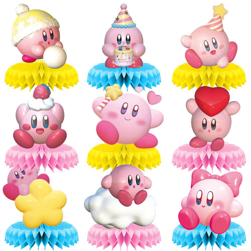 9Pcs Birthday Party Favors Supplies, Cute Honeycomb Centerpieces Table Decorations, Pink Anime Party Decorations, 3D Double Side Honeycomb Cake Topper Decorations 9Pcs Birthday Party Favors Supplies, Cute Honeycomb Centerpieces Table Decorations, Pink Anime Party Decorations, 3D Double Side Honeycomb Cake Topper Decorations