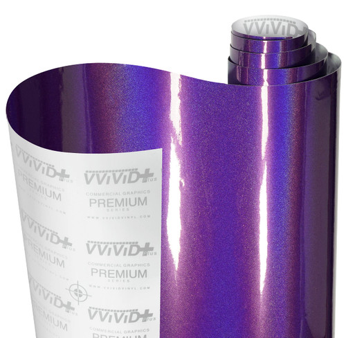 VViViD+ Gloss Psycho Purple Vinyl Wrap Film (1ft x 5ft)