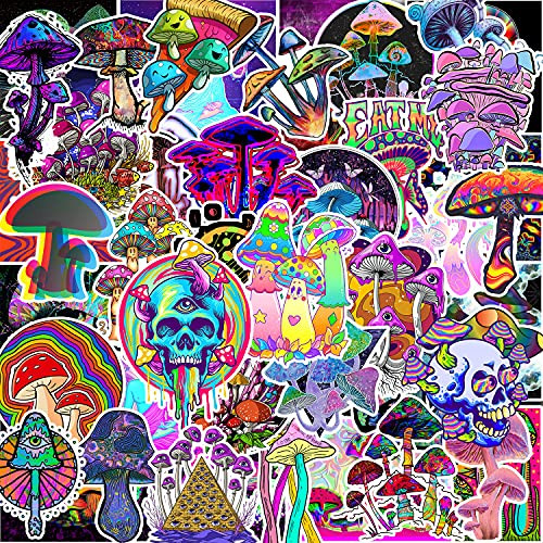 Cute Mushroom Stickers for Laptop Stickers for Kids Trippy Mushroom Stickers Water Bottle Stickers for Adults Teens Waterproof Vinyl Sticker Pack?50Pcs?