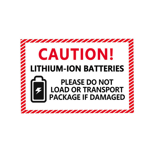 Caution Lithium Ion Battery Adhesive Stickers,Shipping Warning Label 3x2 Inch,300 Pcs Per Roll