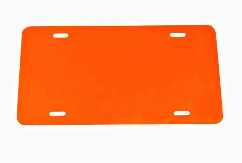 Orange - Heavy Gauge Anodized Aluminum License Plate Blank Heavy Gauge .040 (1mm) - 12x6