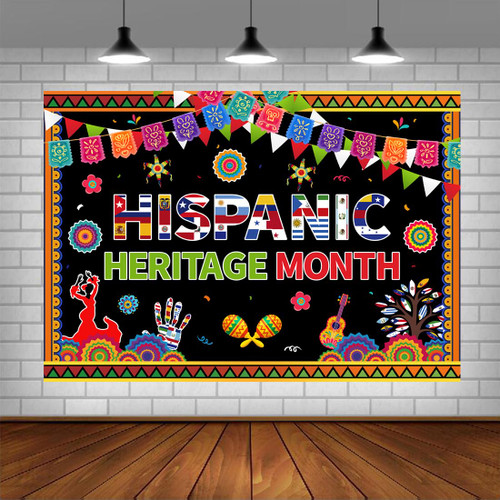 Lofaris National Hispanic Month Party Banner Backdrop Hispanic Heritage Photography Background Mexican Latin Spanish Heritage Events Celebration Party Decoration Photo Booth Props 5x3ft