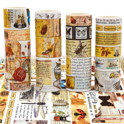 18 Rolls Vintage Washi Tape Set Aesthetic Tape Floral Butterfly Mushrooms Decorative Tape for journaling Bullet Junk Journals Supplies Retro Making Tape for Craft Supplies DIY Decor Gift Wrapping 18 Rolls Vintage Washi Tape Set Aesthetic Tape Floral Butterfly Mushrooms Decorative Tape for journaling Bullet Junk Journals Supplies Retro Making Tape for Craft Supplies DIY Decor Gift Wrapping