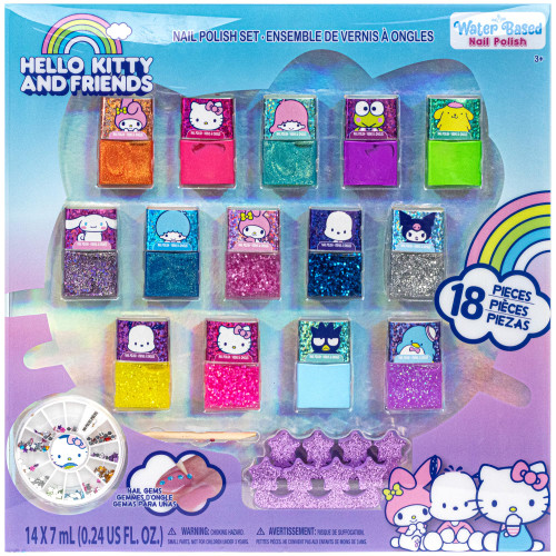 Townley Girl Hello Kitty and Friends Non-Toxic Peel-Off Nail Polish Set with Glittery Shimmery & Opaque Colors & Nail Accessories for Girls Ages 3+ For Parties, Sleepovers & Makeovers, 18 Pcs Townley Girl Hello Kitty and Friends Non-Toxic Peel-Off Nail Polish Set with Glittery Shimmery & Opaque Colors & Nail Accessories for Girls Ages 3+ For Parties, Sleepovers & Makeovers, 18 Pcs