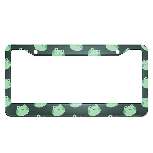 HOSNYE Cute Frog License Plate Frame Metal License Plate Cover Front Plates Frames Car Tag Frame for Women Men US Vehicles Standard