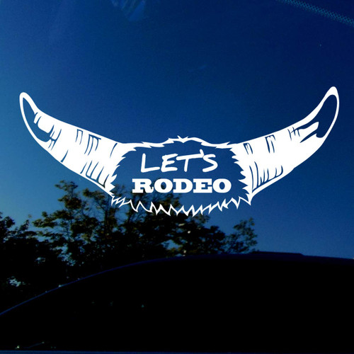 Cowboy Decal Sticker - Bull Rider Rodeo - "LET''S Rodeo" - for Cars/Windows/Laptops - 7.5" x 3.1"