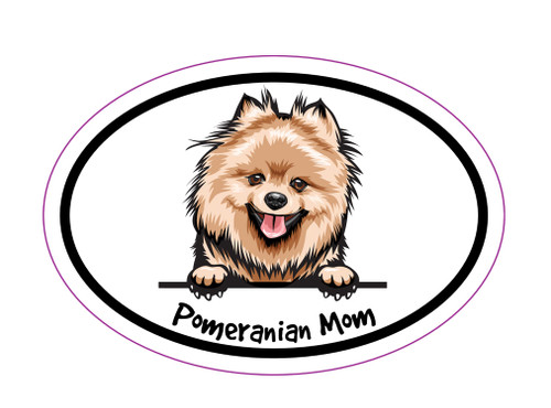 WickedGoodz Oval Pomeranian Mom Magnet - Dog Breed Magnetic Car Decal