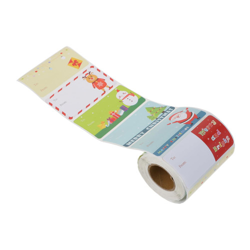 BESTOYARD 1 Roll Sticker Christmas Name Tags Stocking Stuffer Gifts Christmas Label Decal Bottle Labels Christmas Stickers Bottle Labels Stickers Self-Adhesive Sticker Self-Adhesive Label