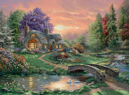 Silver Select - Thomas Kinkade - Sweetheart Retreat - Premium 1000 Piece Jigsaw Puzzle for Adults Silver Select - Thomas Kinkade - Sweetheart Retreat - Premium 1000 Piece Jigsaw Puzzle for Adults
