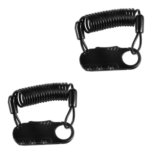 Milisten 2pcs Lock Code Heavy Duty Helmet Lock Cable Helmet Lock Coiled Helmet Bike Lock Bicycle Helmets Biking Helmet Bike Combination Lock Security Locking Chain Cable Lock