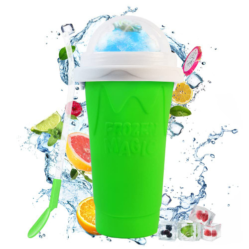 NUFR Slushie Maker Cup, Magic Quick Frozen Smoothies Cup Cooling Cup Double Layer Squeeze Cup Slushy Maker, Homemade Milk Shake Ice Cream Maker DIY it for Children and Family (Green) NUFR Slushie Maker Cup, Magic Quick Frozen Smoothies Cup Cooling Cup Double Layer Squeeze Cup Slushy Maker, Homemade Milk Shake Ice Cream Maker DIY it for Children and Family (Green)
