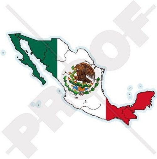 MEXICO Mexican Map-Flag 5" (127mm) Vinyl Bumper Sticker, Decal MEXICO Mexican Map-Flag 5" (127mm) Vinyl Bumper Sticker, Decal