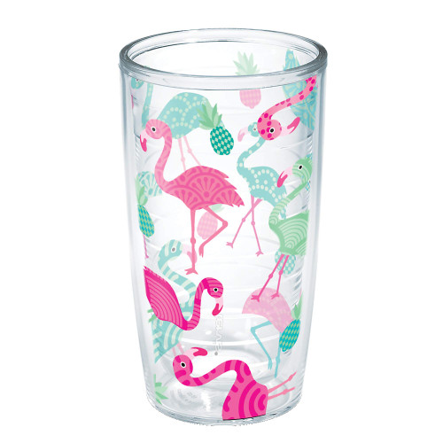Tervis Flamingo Pattern Made in USA Double Walled Insulated Tumbler, 16oz - No Lid, Clear Tervis Flamingo Pattern Made in USA Double Walled Insulated Tumbler, 16oz - No Lid, Clear