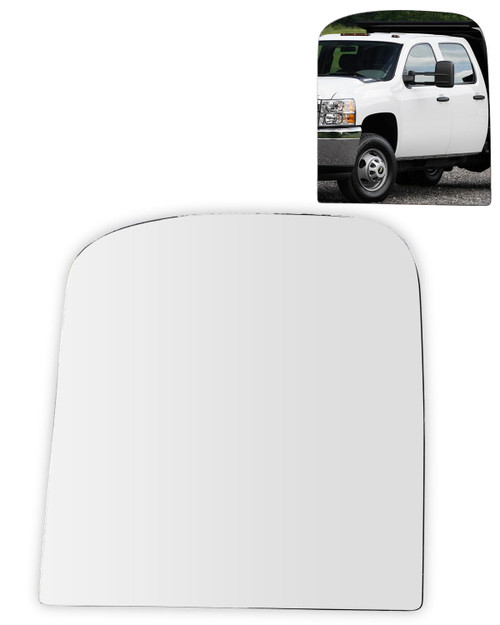 SCITOO Upper Flat Towing Mirror Glass Replacement with Right Passenger Side Mirror Lens Compatible with 1988-1998 For Chevy/For GMC C1500/K1500 1988-2000 For Chevy/For GMC C2500/K2500/K3500