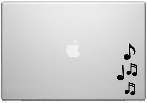 Music Notes Rhapsody Melody Song Laptop Car Tablet Art - Black Vinyl Decal for 13" Laptop