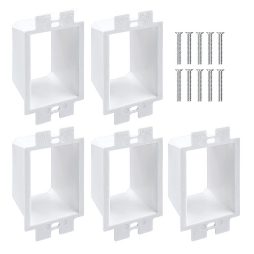 5PCS BE1-2 Electrical Outlet Box Extenders with 10PCS Screws, 1-Gang Box Extender Single Gang Box Extender Electric Box Extender 1 Gang Power Outlet Accessories (White) 5PCS BE1-2 Electrical Outlet Box Extenders with 10PCS Screws, 1-Gang Box Extender Single Gang Box Extender Electric Box Extender 1 Gang Power Outlet Accessories (White)