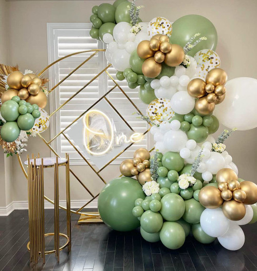 Sage Green Balloon Garland Kit,138pcs Sage Green Balloons with White Metallic Gold Confetti Balloons for Wedding Birthday Party Baby Shower Party Background Decoration Sage Green Balloon Garland Kit,138pcs Sage Green Balloons with White Metallic Gold Confetti Balloons for Wedding Birthday Party Baby Shower Party Background Decoration