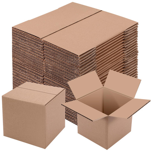 COSBAY 25 Pack Shipping Boxes 4x4x4 Inches,Small Shipping Boxes,Small Corrugated Cardboard Boxes,Cube Kraft Mailing Box,Kraft Corrugated Small Cardboard Boxes for Mailing Packing Small Business,Brown
