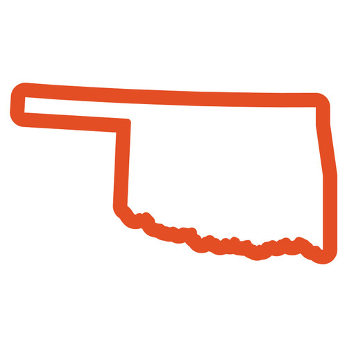Oklahoma State Outline Track Map - 7" x 3.9" - Vinyl Decal Sticker Bumper Window Car OK