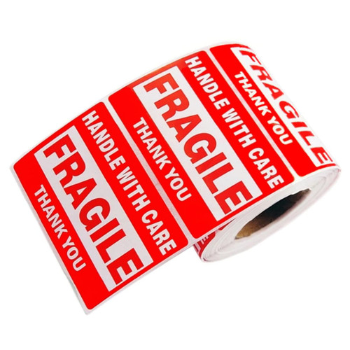 Ciieeo 1 Roll/500pcs Fragile Stickers Red Tags Impresora De Sticker Glass Stickers Fragile Stickers Red Fragile Warning Label Sticker Moving Fragile Package Sticker Handle Care