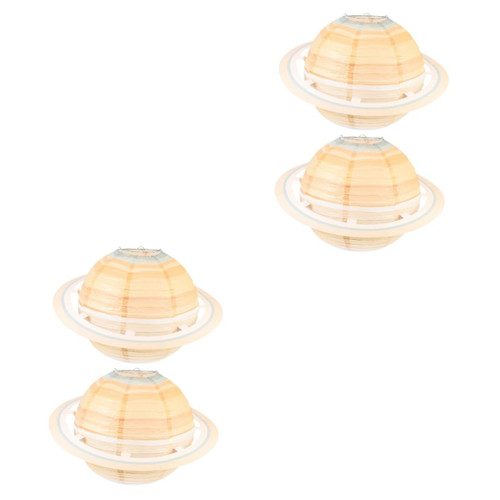 DOITOOL 4 Pcs Paper Lantern Japanese Lantern Japanese Paper Lanterns Decorations Outer Space Lanterns Starry Decorations Globe Paper Lantern Steel Wire Party Decorations