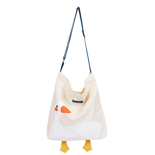 Phaoullzon Cute Canvas Tote Bag Funny Duck Bags Hobo Large Kawaii Shoulder Crossbody Bag