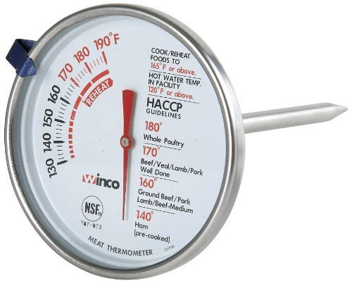Winco 3-Inch Dial Meat Thermometer with 5-Inch Probe by Winco