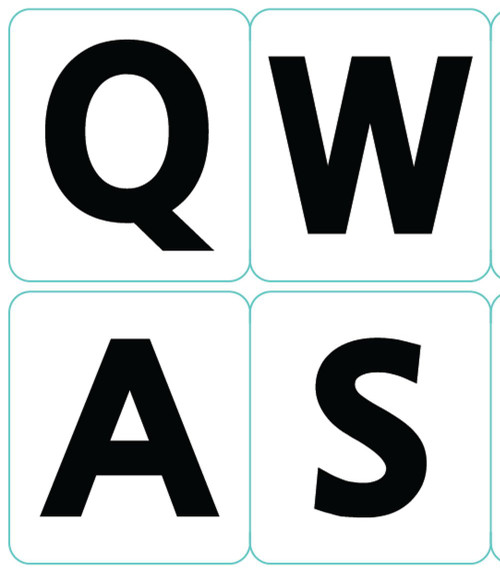 English US Large Lettering (Upper CASE) Stickers for Keyboard with White Background Non Transparent for Computer LAPTOPS Desktop