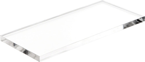 Plymor Clear Acrylic Rectangular Standard-Edge Display Base, 4" W x 2" D x 0.25" H, Pack of 2