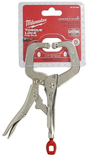 Milwaukee 48-22-3532 Torque Lock 6 Locking Spring Loaded Metal C-Clamp w/ Regular Jaws