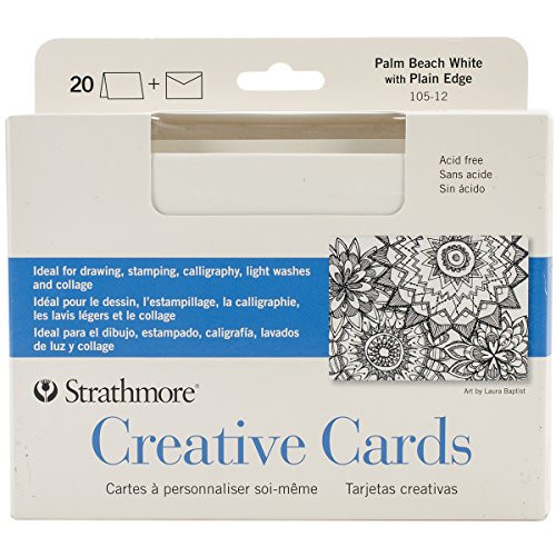 Strathmore 105-12 Full Size Creative Cards, Palm Beach/Plain Edge, 20 Cards & Envelopes