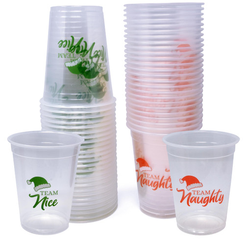 50 Pack Disposable Plastic Christmas Cups 16 oz. Team Naughty or Nice Design Clear Drinking Cup Winter Xmas Dinner Beverage Drink for Adults Kids Festive Holiday Tableware Party Supplies Decorations 50 Pack Disposable Plastic Christmas Cups 16 oz. Team Naughty or Nice Design Clear Drinking Cup Winter Xmas Dinner Beverage Drink for Adults Kids Festive Holiday Tableware Party Supplies Decorations