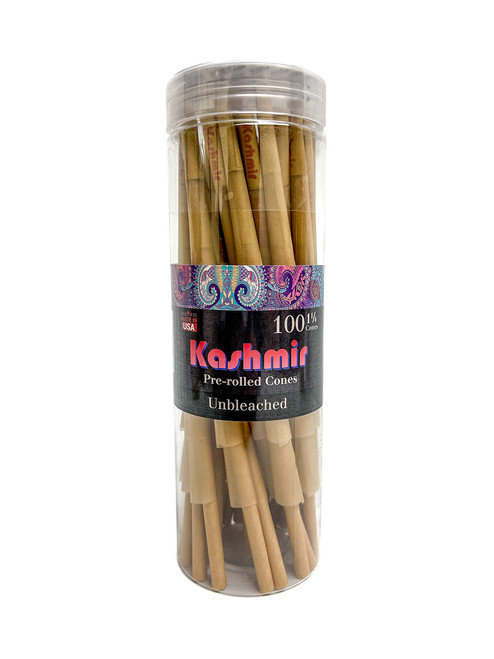 Kashmir Pre Rolled Cones Rolling Papers 1 1/4 Rolling Cones - Unbleached Rolling Papers Pre Rolled Cones (1-1/4 100ct)