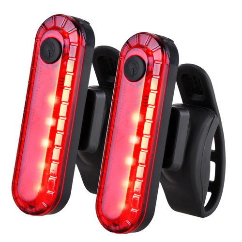 Eforcase 2PCS Bike Tail Light Rechargeable - USB Rechargeable LED Bike Tail Light - Rear Red Bike Light for Night Riding, Flashlight Back Bicycle Taillights with 4 Light Mode