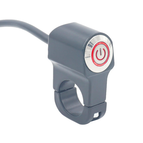 12V Motorcycle Handlebar Switch for 7/8 inch 22mm Handlebars Waterproof CNC ATV UTV Light Switch-Red