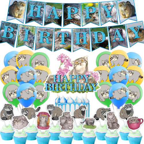 Steppe Cat Party Decorations Pallas Cat Birthday Party Supplies Includes Steppe Cat Birthday Banner Cake Topper Cupcake Toppers Balloons for Steppe Cat Birthday Supplies Kitten Party Steppe Cat Party Decorations Pallas Cat Birthday Party Supplies Includes Steppe Cat Birthday Banner Cake Topper Cupcake Toppers Balloons for Steppe Cat Birthday Supplies Kitten Party