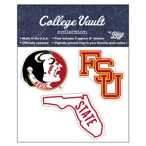 Reserve Collection by Blue 84 NCAA Florida State Seminoles 6 College Vault Vinyl Sticker 3-Pack, Florida State Seminoles Garnet, One Size