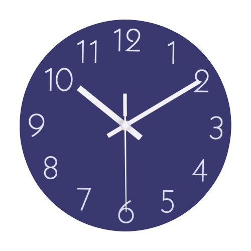 SkyNature 10 Inch Wall Clock, Silent Non-Ticking Wall Clocks Battery Operated, Decorative Modern Small Wood Clock for Kitchen, Living Room, Bedrooms, Office - Blue