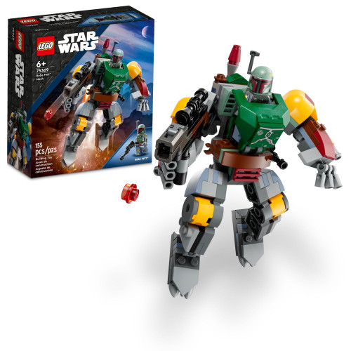 LEGO Star Wars Boba Fett Mech 75369 Buildable Star Wars Action Figure, This Posable Mech Inspired by The Iconic Star Wars Bounty Hunter Features a Buildable Shield, Stud Blaster and Jetpack LEGO Star Wars Boba Fett Mech 75369 Buildable Star Wars Action Figure, This Posable Mech Inspired by The Iconic Star Wars Bounty Hunter Features a Buildable Shield, Stud Blaster and Jetpack