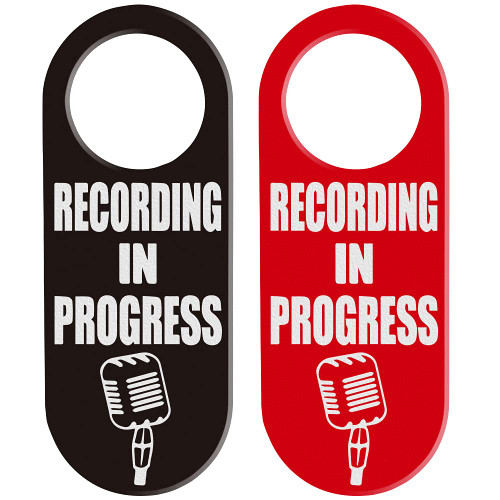 FOUR ORANGUTANS Recording in Progress - Please Do Not Disturb Sign, Funny Door Knob Hanger 2 Pack, Double Sided, Ideal for Using in Home, Office, Hotel, Recording Room (796096409345)