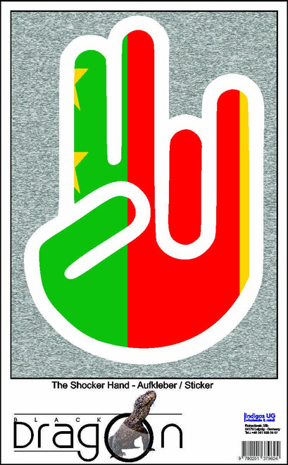 The Shocker Hand Decal Sticker Laptop skin 297x205 mm white Outline with Flag Western Samoa