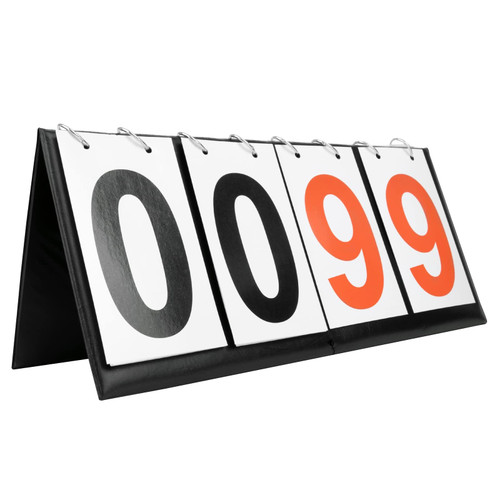 TOPTIE 4-Digital Scoreboard 00-99 Portable Tabletop Score Keeper Score Flipper-Black Number & Red Number