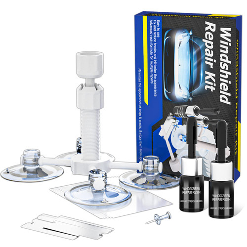 Windshield Repair Kit, Automotive Glass Repair Kit, Car Windshield Crack Repair Kit with Repair Bracket, Nano Fluid Filler Repair Kit for Chips, Cracks, Star-Shaped Crack Windshield Repair Kit, Automotive Glass Repair Kit, Car Windshield Crack Repair Kit with Repair Bracket, Nano Fluid Filler Repair Kit for Chips, Cracks, Star-Shaped Crack