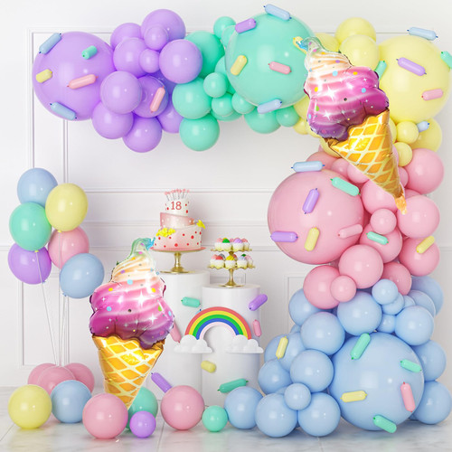 Pastel Balloon Garland Arch Kit, 142pcs Pastel Balloons Macaron Rainbow Balloons Ice Cream Foil Party Balloons for Baby Shower Girls Birthday Ice Cream Theme Party Decorations Pastel Balloon Garland Arch Kit, 142pcs Pastel Balloons Macaron Rainbow Balloons Ice Cream Foil Party Balloons for Baby Shower Girls Birthday Ice Cream Theme Party Decorations